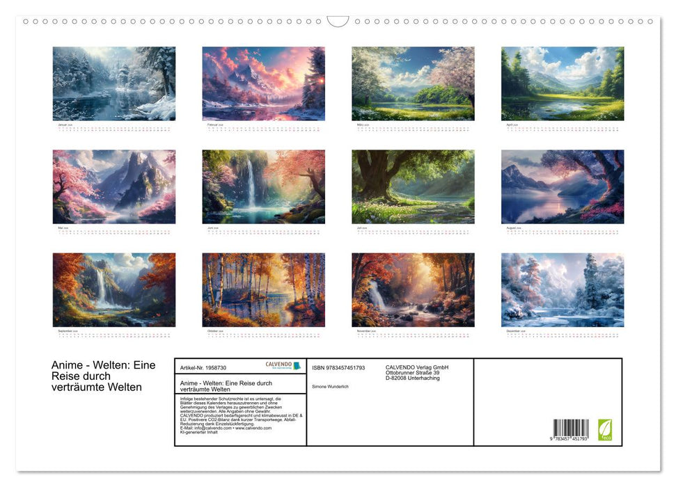 Anime - Welten: Eine Reise durch verträumte Welten (CALVENDO Wandkalender 2026)
