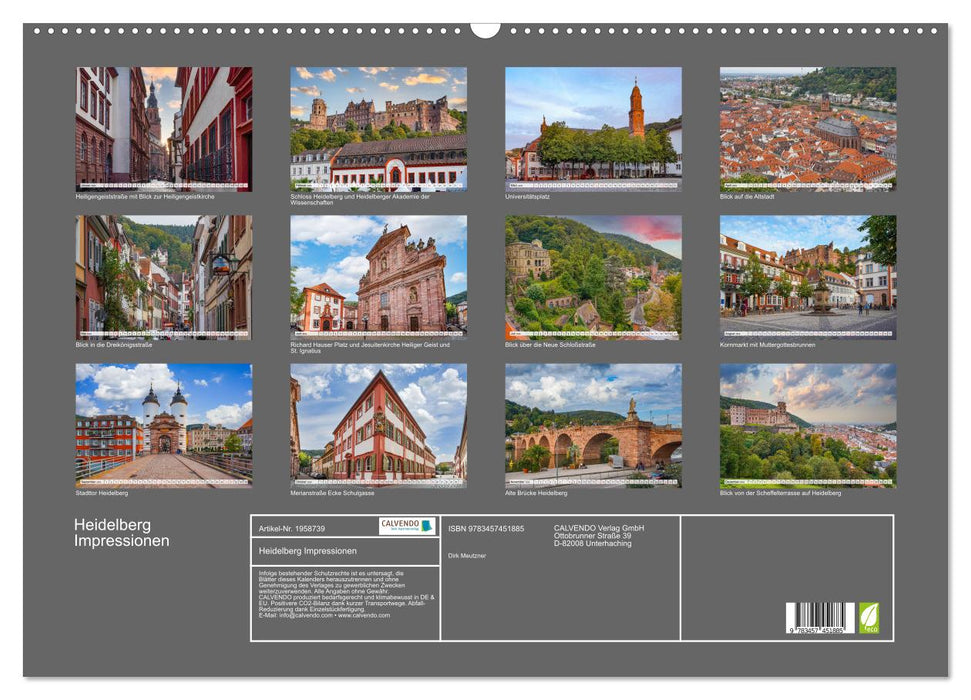 Heidelberg Impressionen (CALVENDO Wandkalender 2026)