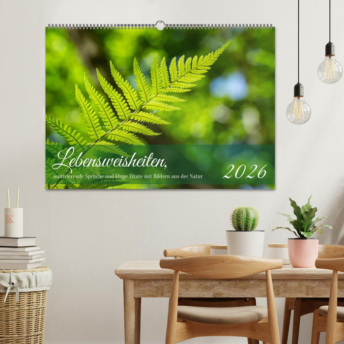 Lebensweisheiten, motivierende Sprüche und kluge Zitate mit Bildern der Natur (CALVENDO Wandkalender 2026)