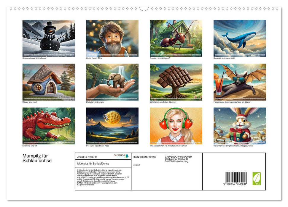 Mumpitz für Schlaufüchse (CALVENDO Premium Wandkalender 2026)