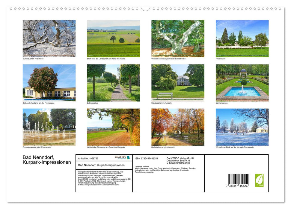 Bad Nenndorf, Kurpark-Impressionen (CALVENDO Premium Wandkalender 2026)