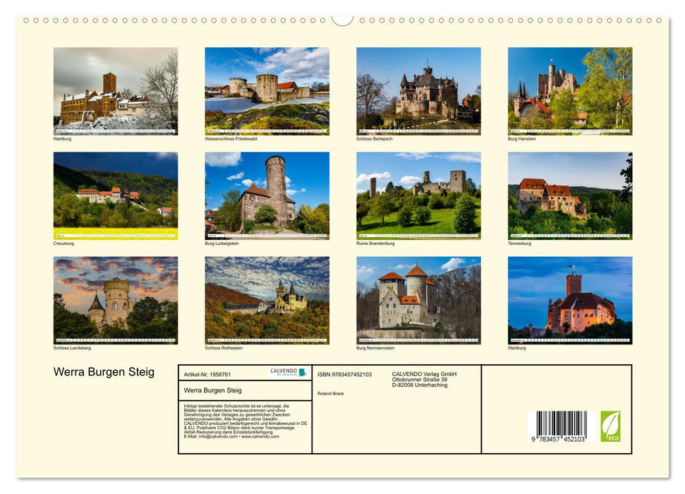 Werra Burgen Steig (CALVENDO Premium Wandkalender 2026)