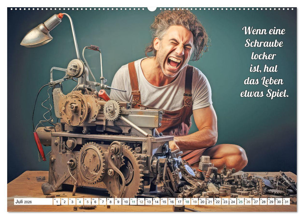 Sprüche mit Humor - KI-Bilder (CALVENDO Premium Wandkalender 2026)
