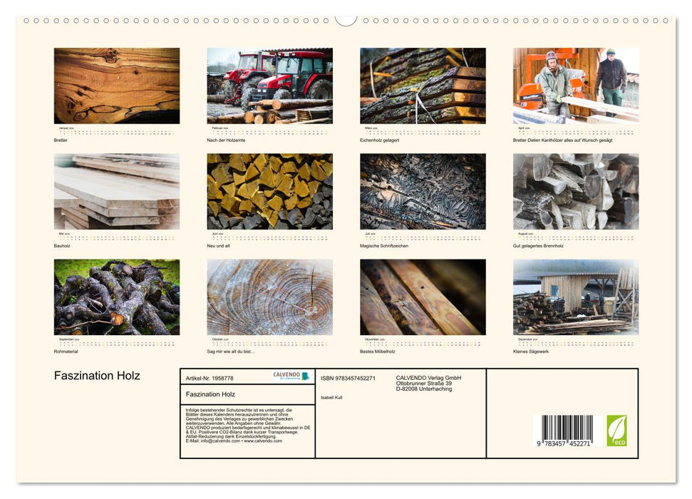 Faszination Holz (CALVENDO Premium Wandkalender 2026)