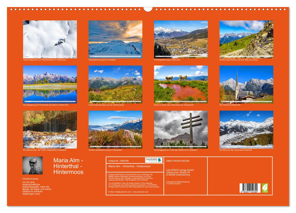 Maria Alm - Hinterthal - Hintermoos (CALVENDO Wandkalender 2026)