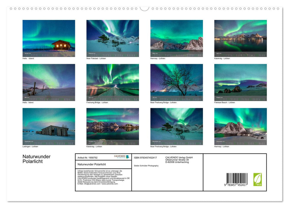 Naturwunder Polarlicht (CALVENDO Premium Wandkalender 2026)