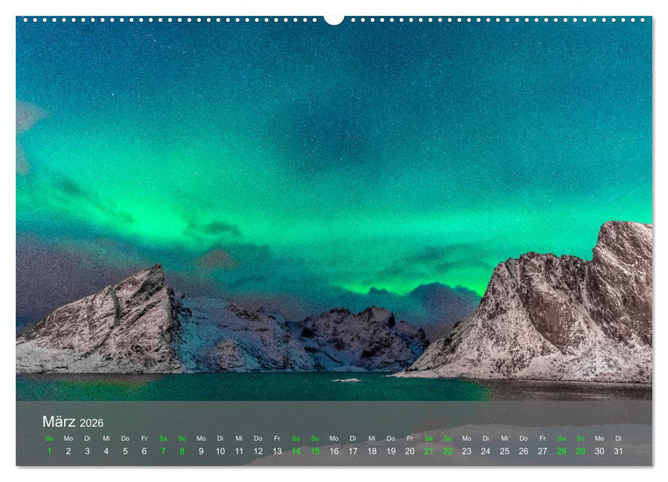 Naturwunder Polarlicht (CALVENDO Premium Wandkalender 2026)