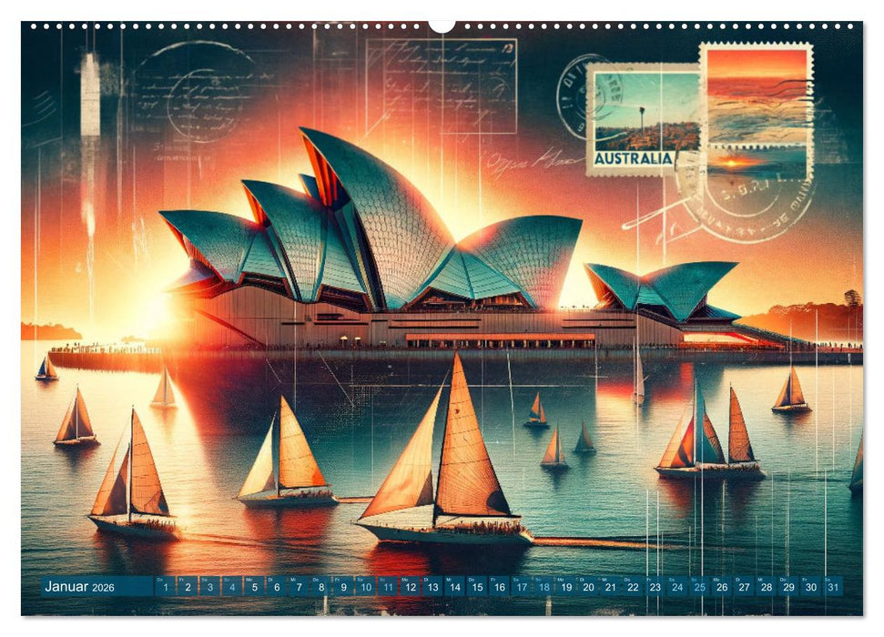 KI-Globetrotter: Mit künstlicher Intelligenz um die Welt (CALVENDO Premium Wandkalender 2026)