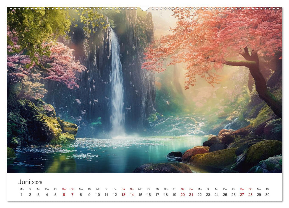 Anime - Welten: Eine Reise durch verträumte Welten (CALVENDO Premium Wandkalender 2026)