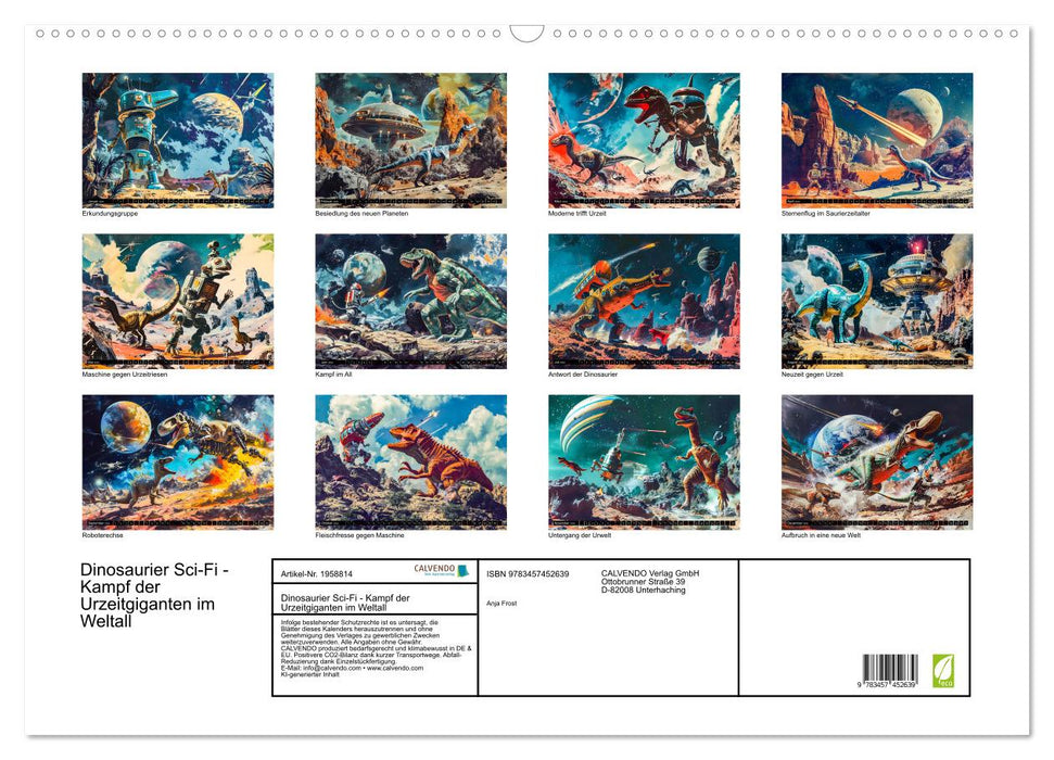 Dinosaurier Sci-Fi - Kampf der Urzeitgiganten im Weltall (CALVENDO Wandkalender 2026)