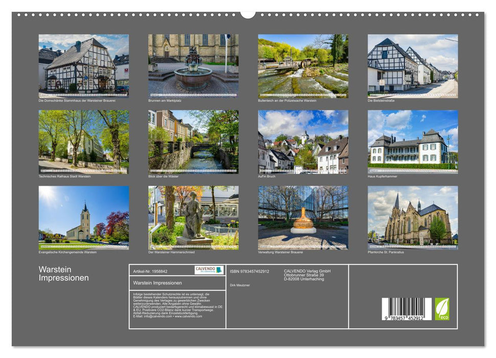 Warstein Impressionen (CALVENDO Premium Wandkalender 2026)