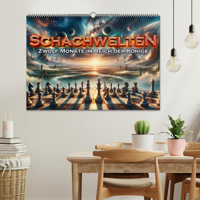 Schachwelten: Zwölf Monate im Reich der Könige (CALVENDO Wandkalender 2026)