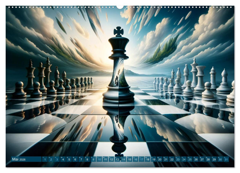 Schachwelten: Zwölf Monate im Reich der Könige (CALVENDO Wandkalender 2026)