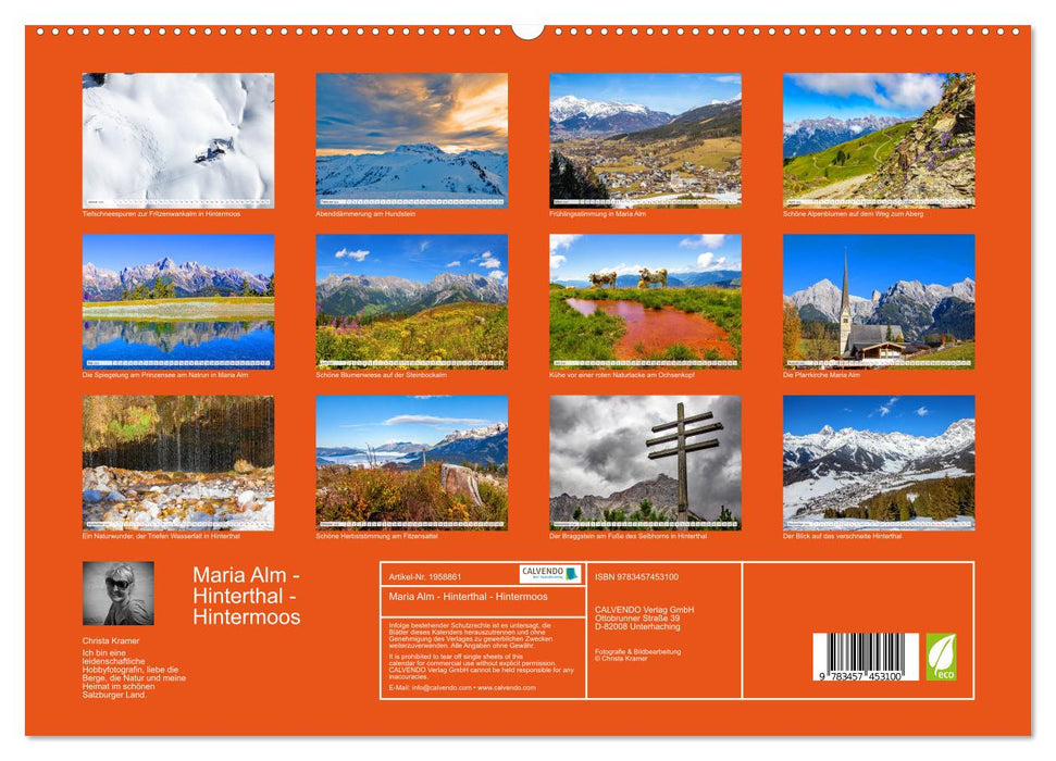 Maria Alm - Hinterthal - Hintermoos (CALVENDO Premium Wandkalender 2026)