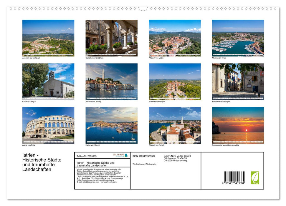 Istrien - Historische Städte und traumhafte Landschaften (CALVENDO Premium Wandkalender 2026)