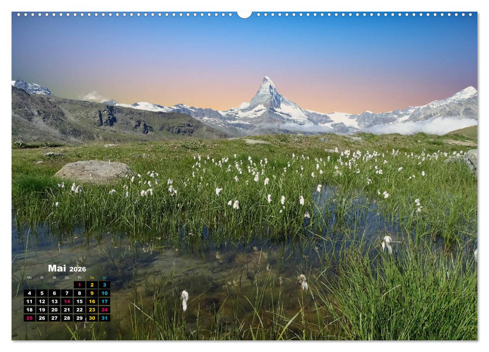 WANDERN - Spaziergänge für die Seele im Wallis / Schweiz (CALVENDO Premium Wandkalender 2026)