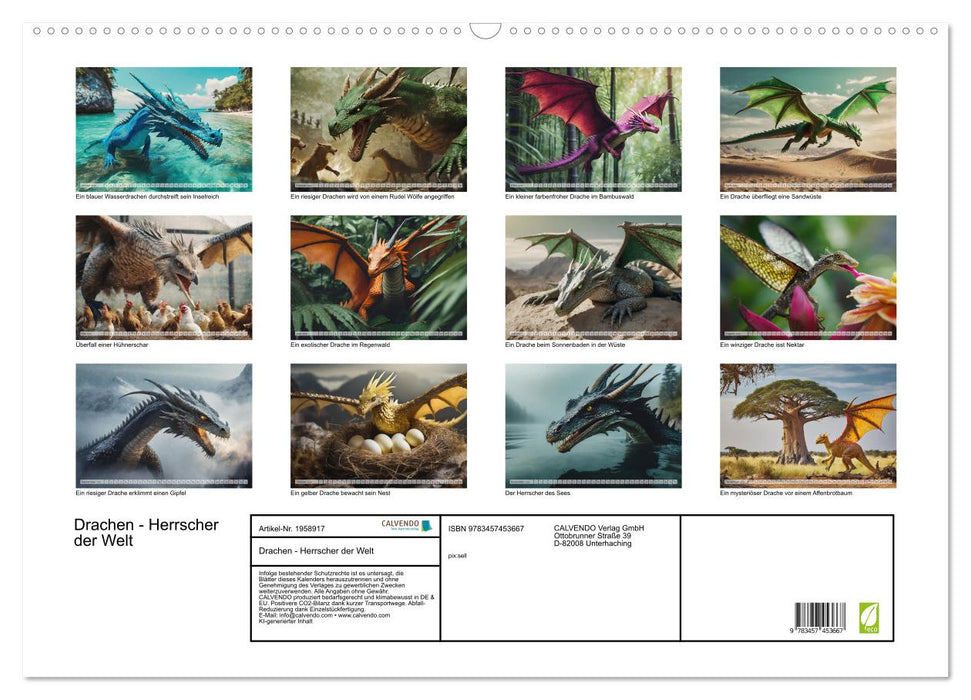 Drachen - Herrscher der Welt (CALVENDO Wandkalender 2026)