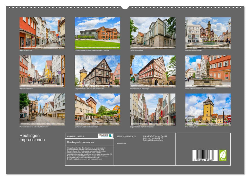 Reutlingen Impressionen (CALVENDO Premium Wandkalender 2026)