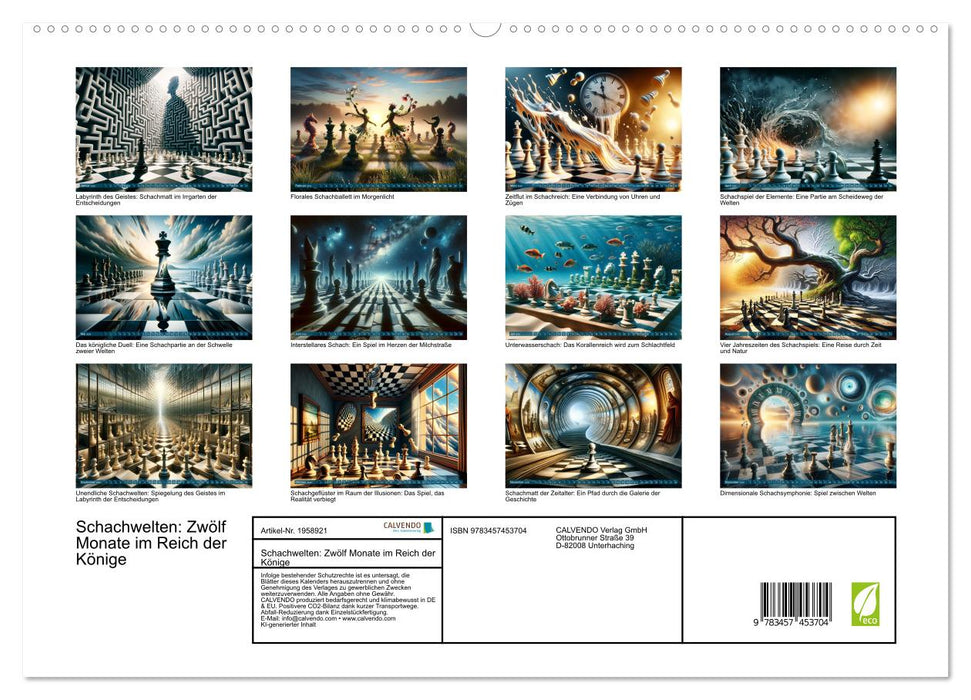 Schachwelten: Zwölf Monate im Reich der Könige (CALVENDO Premium Wandkalender 2026)