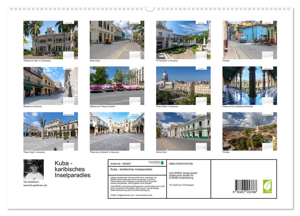 Kuba - karibisches Inselparadies (CALVENDO Premium Wandkalender 2026)