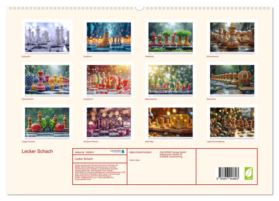 Lecker Schach (CALVENDO Premium Wandkalender 2026)