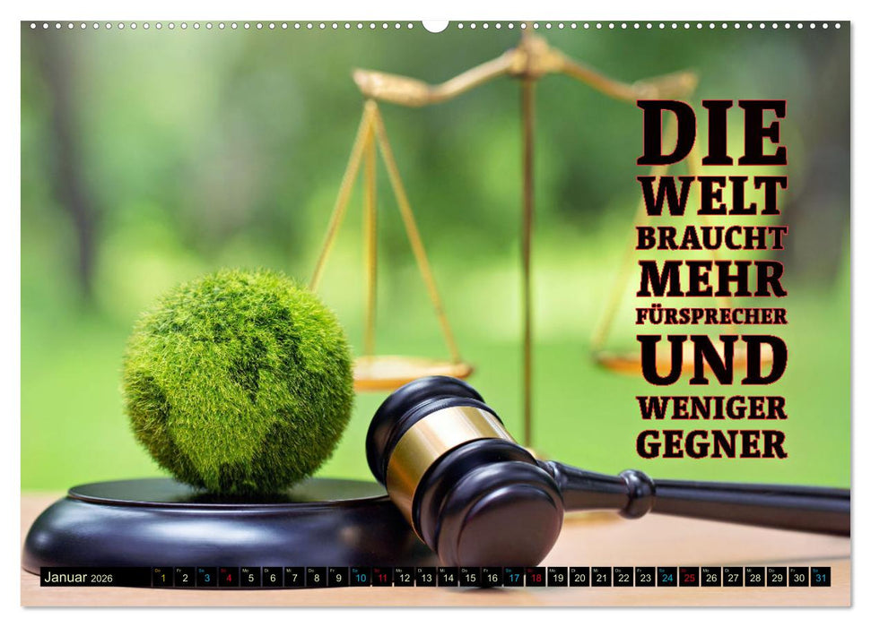 KLIMAWANDEL - Impressionen mit Sprüchen (CALVENDO Premium Wandkalender 2026)