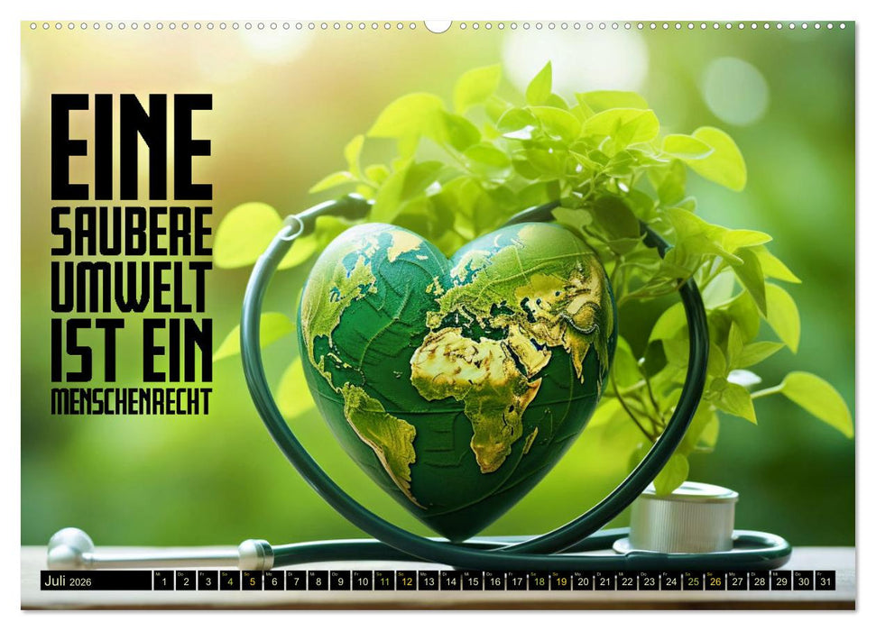 KLIMAWANDEL - Impressionen mit Sprüchen (CALVENDO Premium Wandkalender 2026)