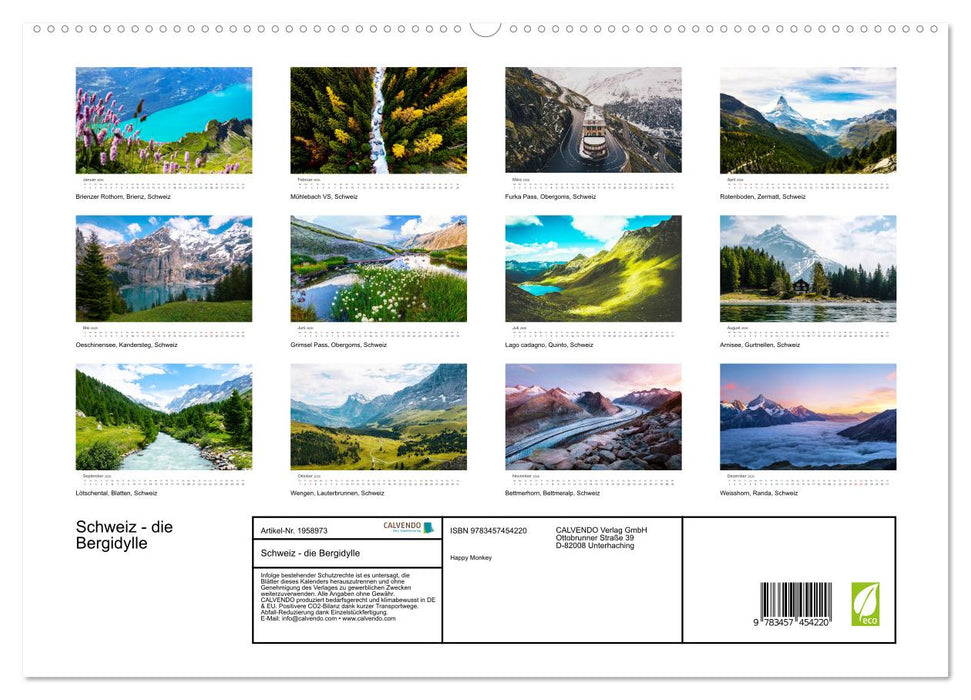 Schweiz - die Bergidylle (CALVENDO Premium Wandkalender 2026)