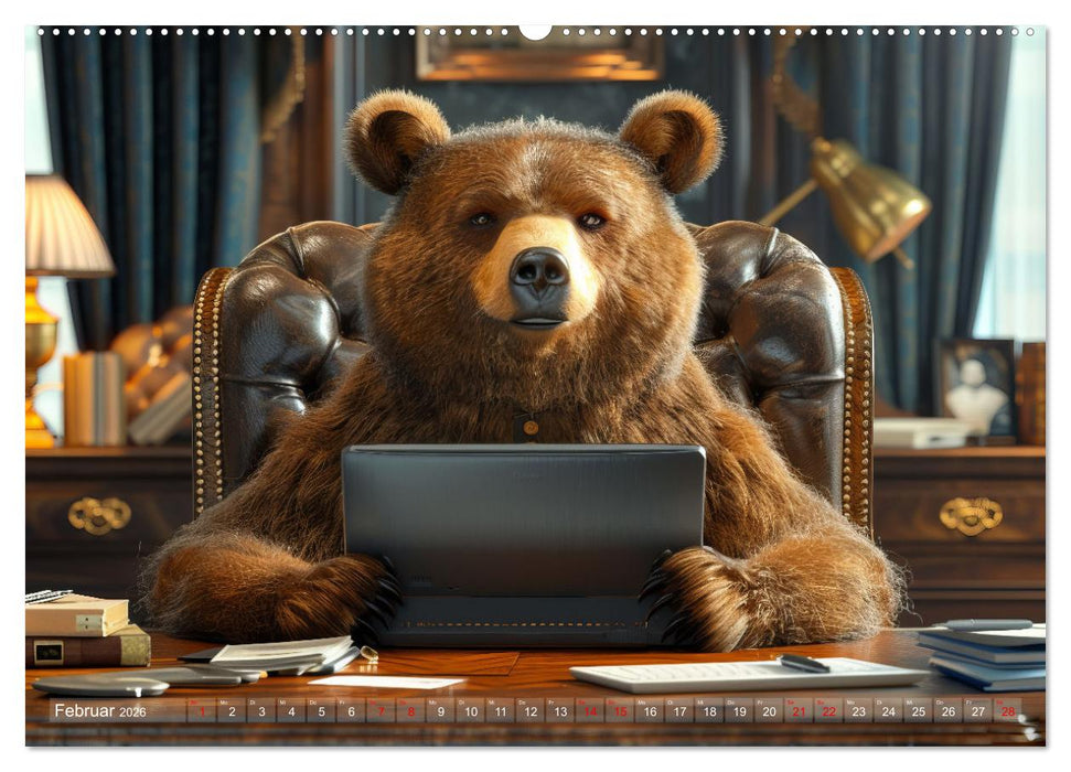 Bären im Büro (CALVENDO Premium Wandkalender 2026)