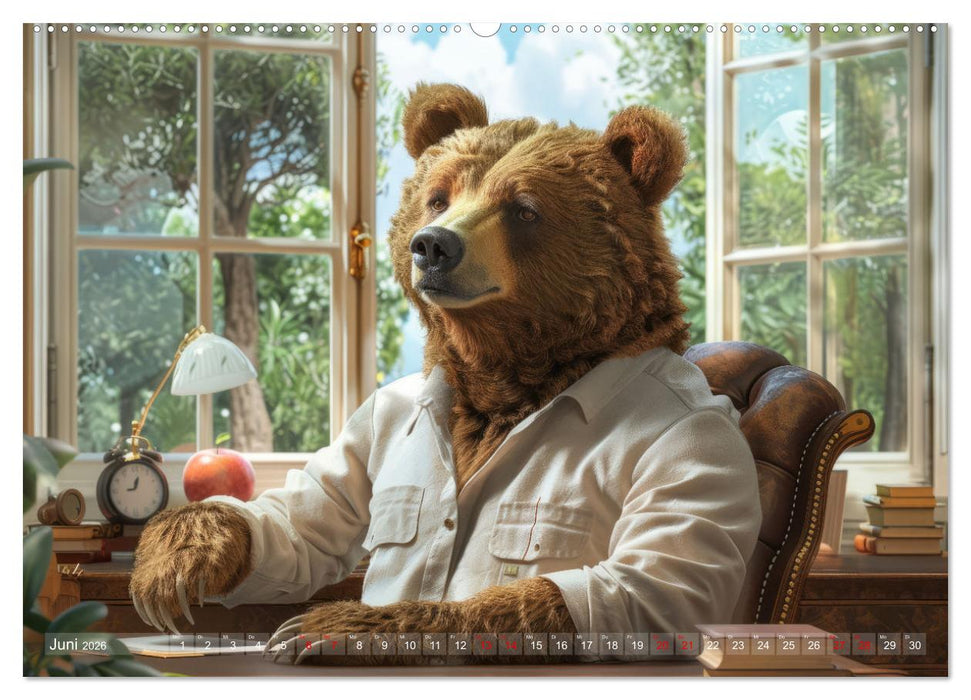 Bären im Büro (CALVENDO Premium Wandkalender 2026)