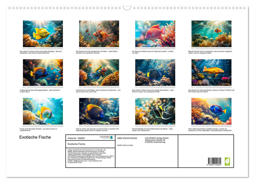 Exotische Fische (CALVENDO Wandkalender 2026)