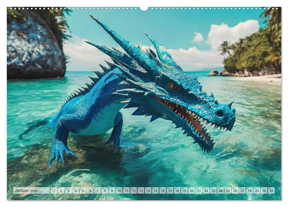 Drachen - Herrscher der Welt (CALVENDO Premium Wandkalender 2026)