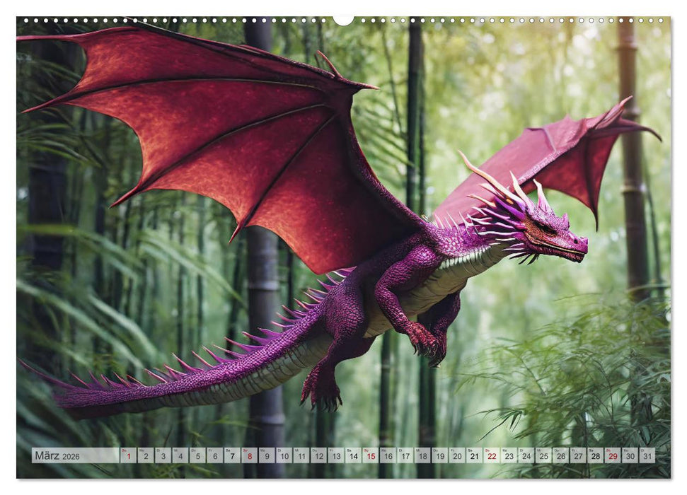 Drachen - Herrscher der Welt (CALVENDO Premium Wandkalender 2026)