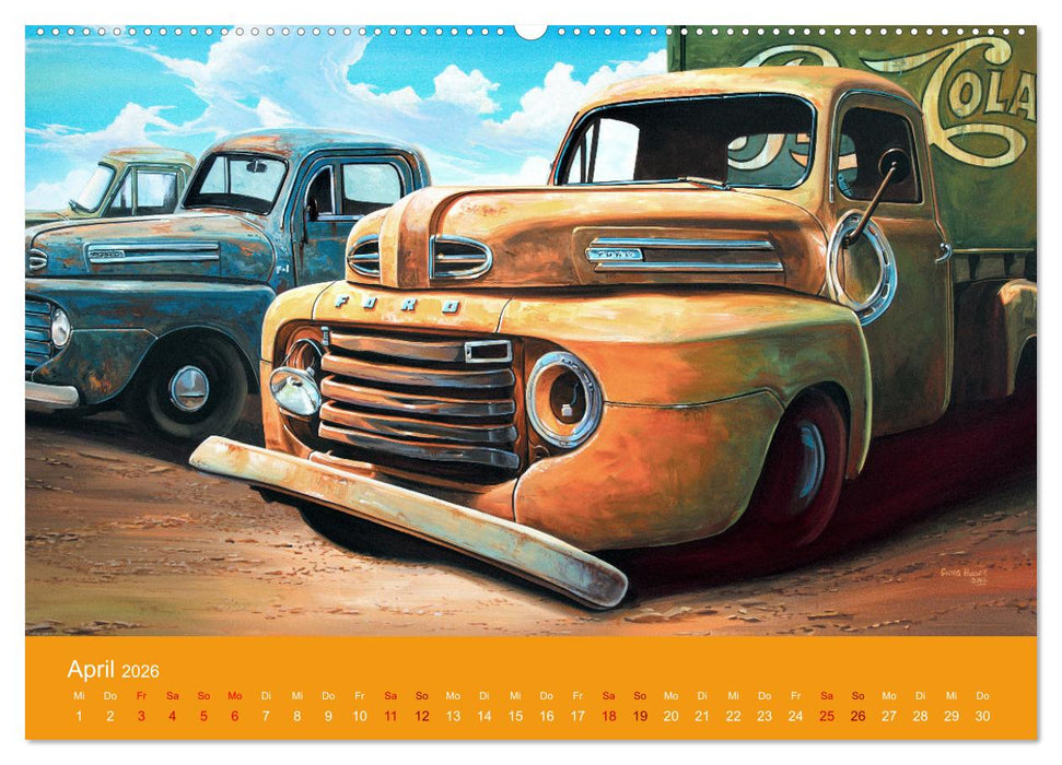 Route US 66 Momente Gemälde von Georg Huber (CALVENDO Premium Wandkalender 2026)