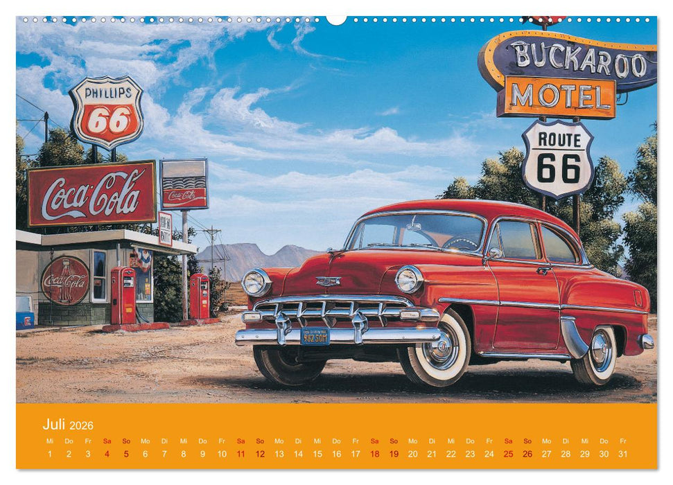 Route US 66 Momente Gemälde von Georg Huber (CALVENDO Premium Wandkalender 2026)