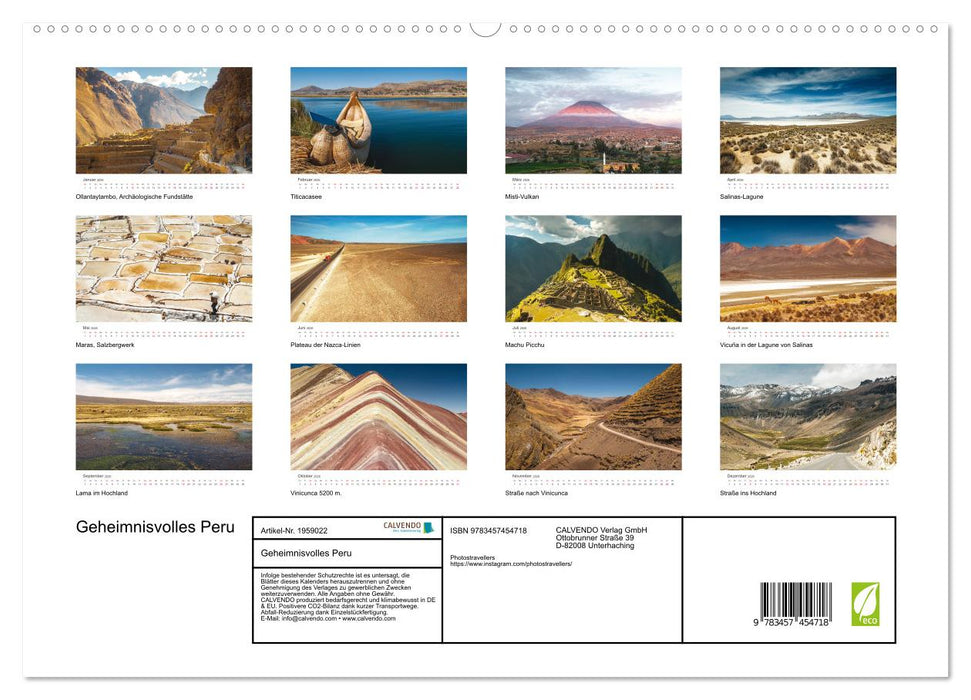Geheimnisvolles Peru (CALVENDO Premium Wandkalender 2026)