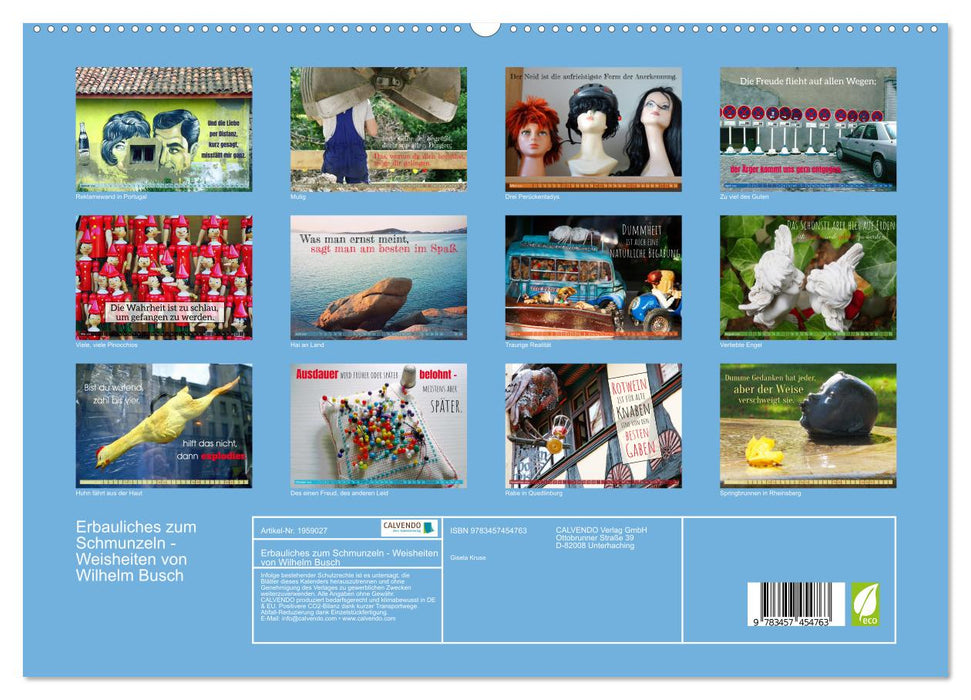 Erbauliches zum Schmunzeln - Weisheiten von Wilhelm Busch (CALVENDO Premium Wandkalender 2026)