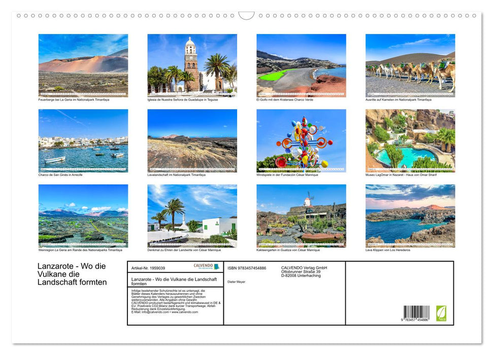 Lanzarote - Wo die Vulkane die Landschaft formten (CALVENDO Wandkalender 2026)