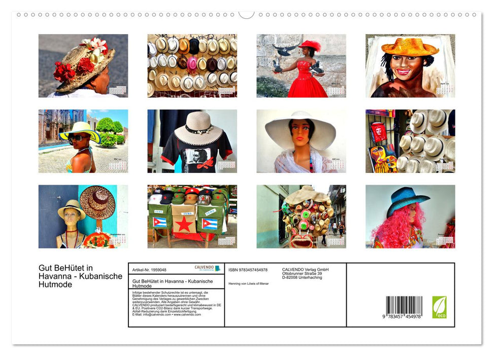 Gut BeHütet in Havanna - Kubanische Hutmode (CALVENDO Premium Wandkalender 2026)