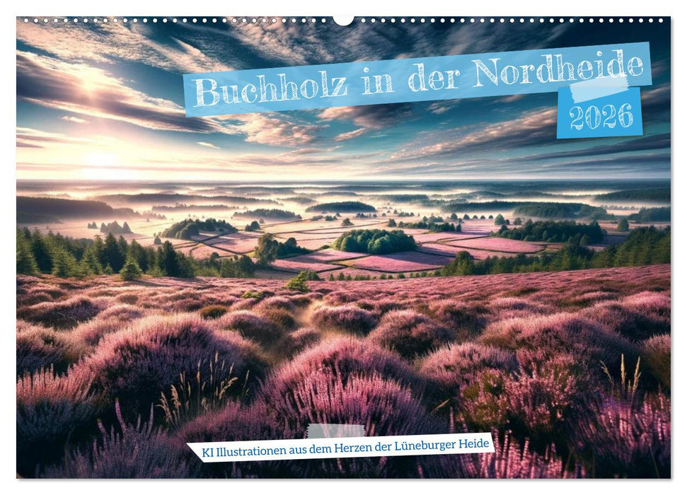 Buchholz i. d. N. - KI Illustrationen aus dem Herzen der Lüneburger Heide (CALVENDO Wandkalender 2026)