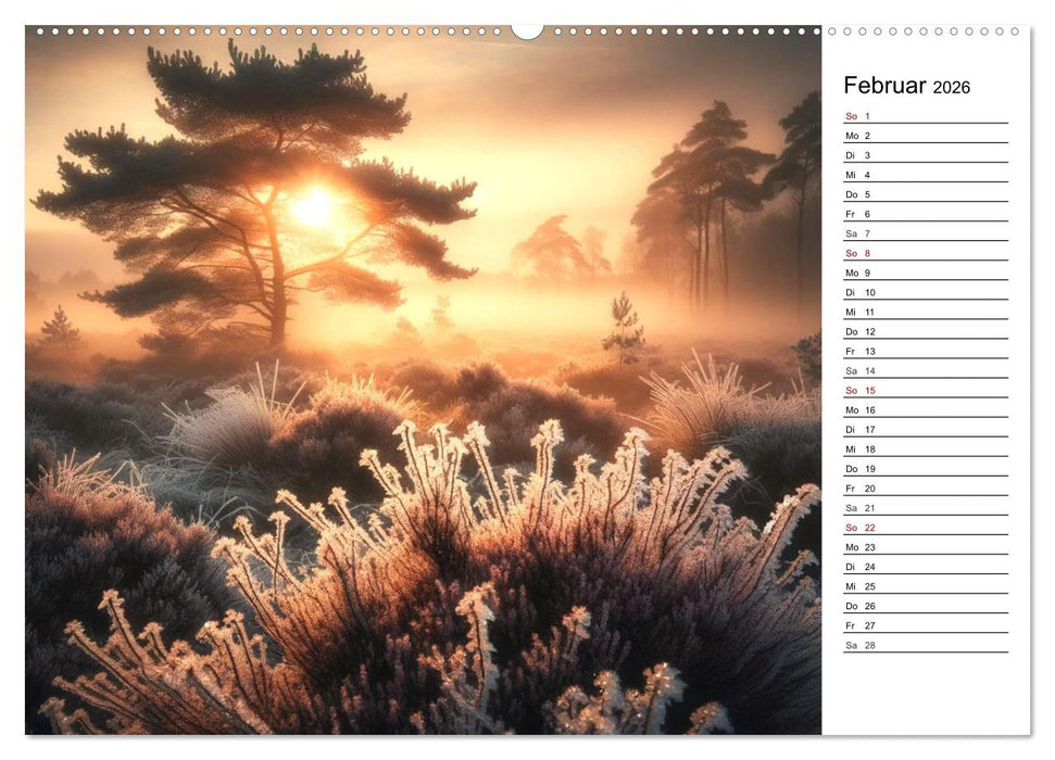 Buchholz i. d. N. - KI Illustrationen aus dem Herzen der Lüneburger Heide (CALVENDO Wandkalender 2026)