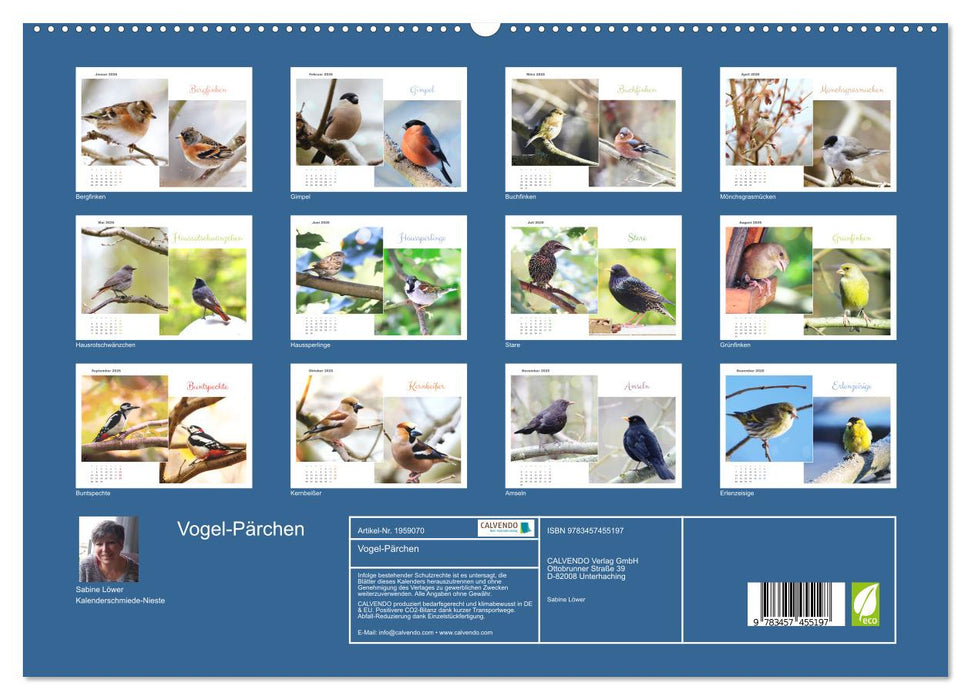 Vogel-Pärchen (CALVENDO Premium Wandkalender 2026)