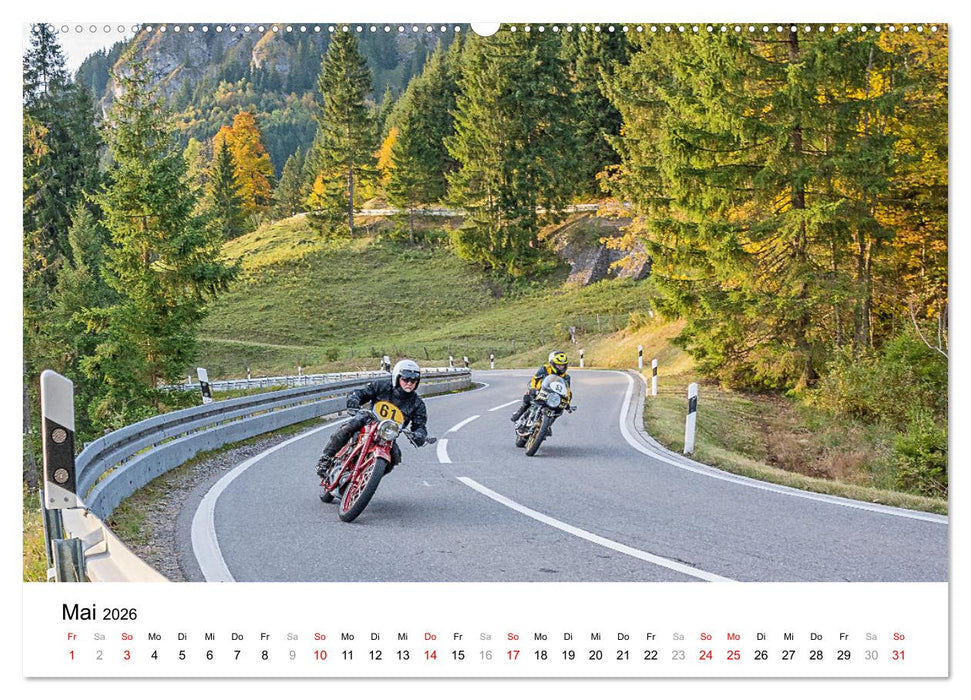Faszination Oldtimer Motorrad - Momentaufnahmen vom Jochpass Memorial (CALVENDO Premium Wandkalender 2026)