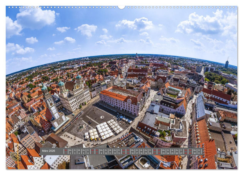Meine Heimat von oben - Luftbilder von Augsburg (CALVENDO Premium Wandkalender 2026)