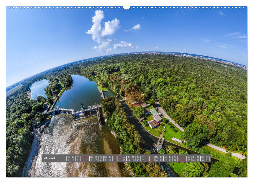 Meine Heimat von oben - Luftbilder von Augsburg (CALVENDO Premium Wandkalender 2026)