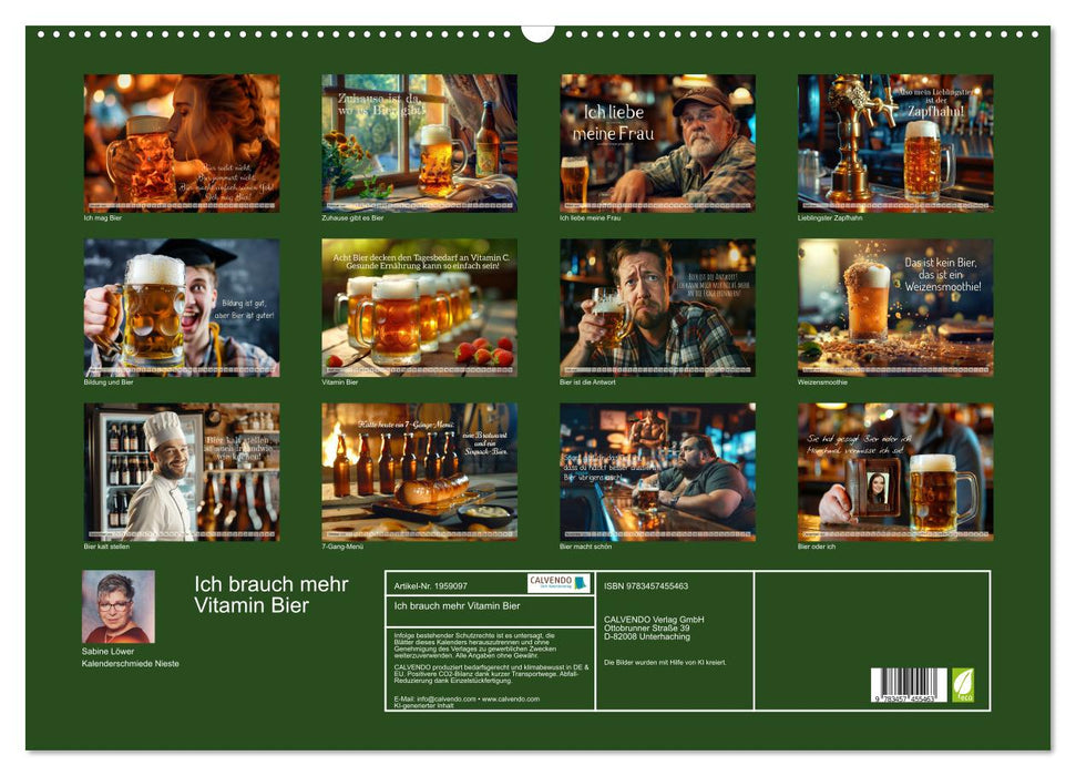 Ich brauch mehr Vitamin Bier (CALVENDO Wandkalender 2026)
