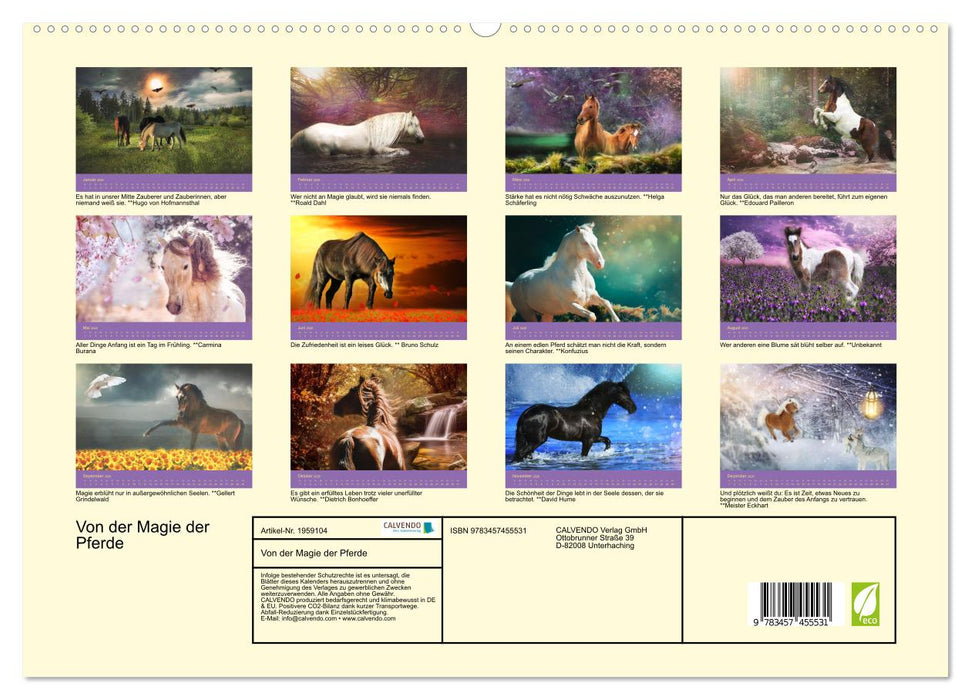 Von der Magie der Pferde (CALVENDO Premium Wandkalender 2026)