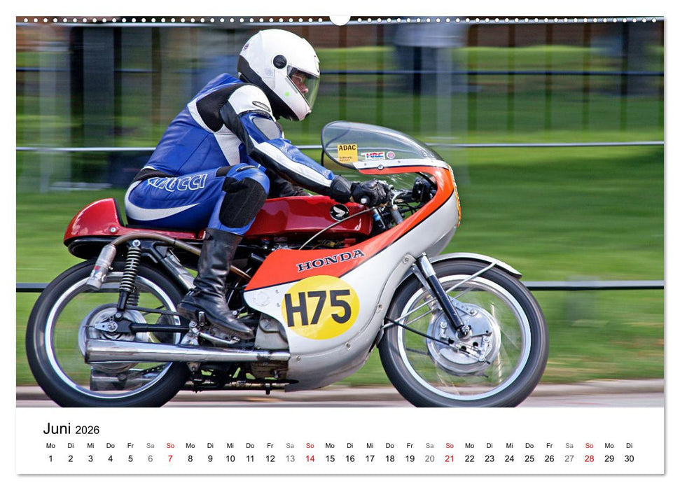 Faszination Oldtimer Motorrad - Momentaufnahmen von Hamburger Stadtparkrennen (CALVENDO Premium Wandkalender 2026)