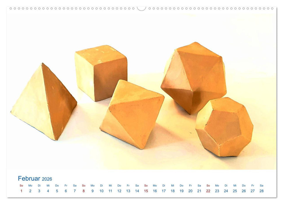 Formvollendete Symmetrie - Die platonischen Körper modelliert mit Ton (CALVENDO Premium Wandkalender 2026)