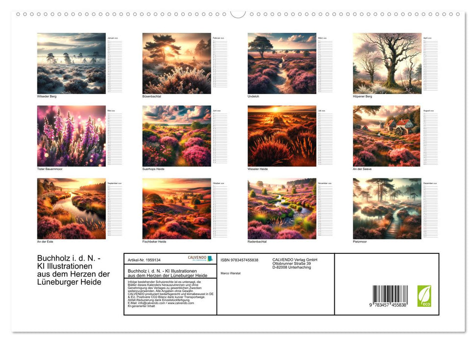 Buchholz i. d. N. - KI Illustrationen aus dem Herzen der Lüneburger Heide (CALVENDO Premium Wandkalender 2026)